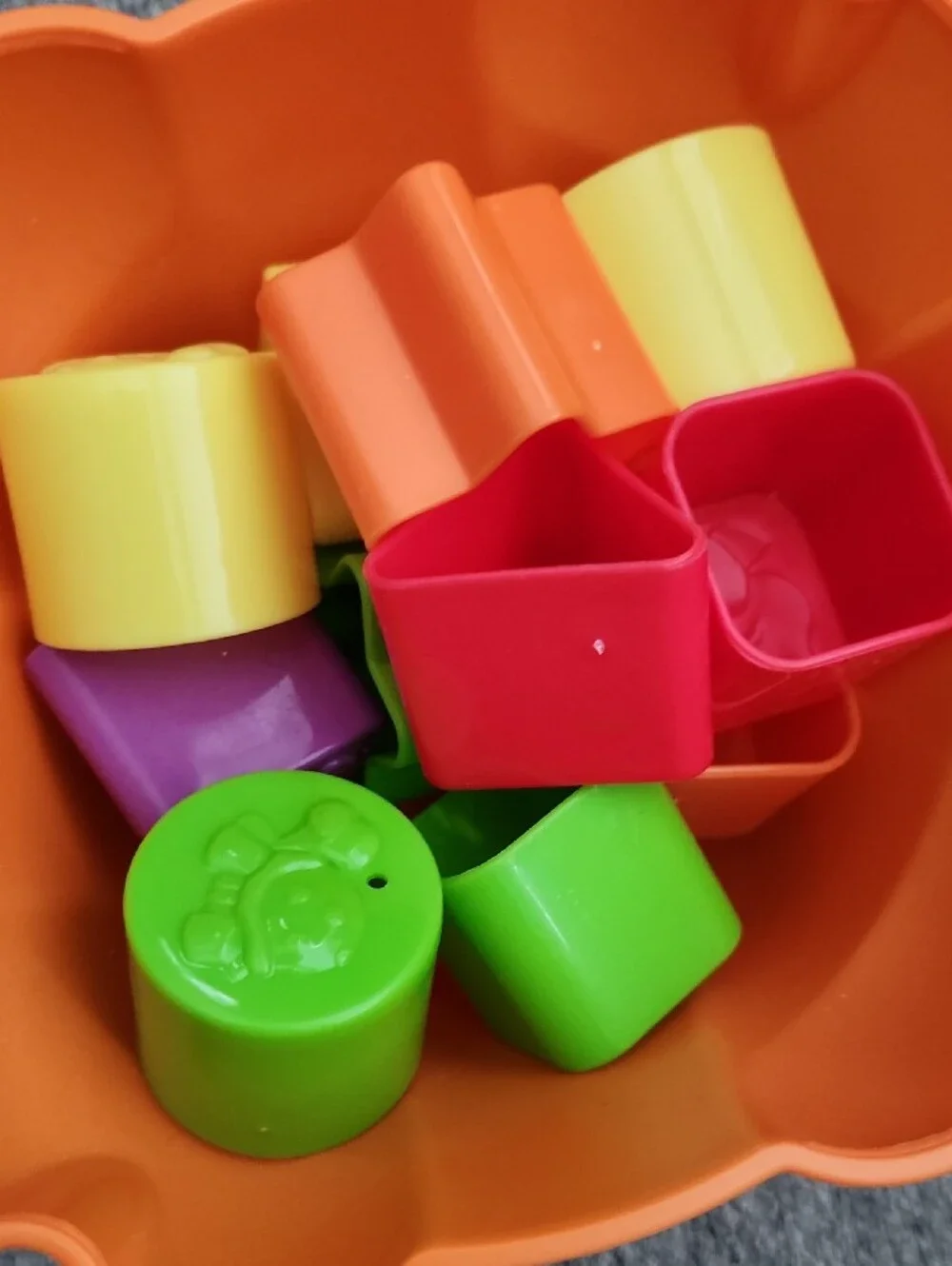 Blue & Orange Shape Sorter Bucket - Kids Toys